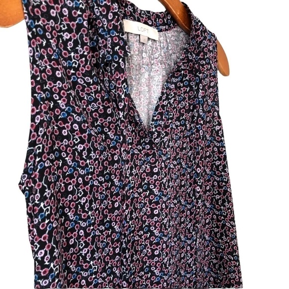 LOFT Ann Taylor Floral Tank with Tie, Size XSmall - Picture 3 of 8